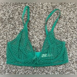 Green lace bra from J.Crew